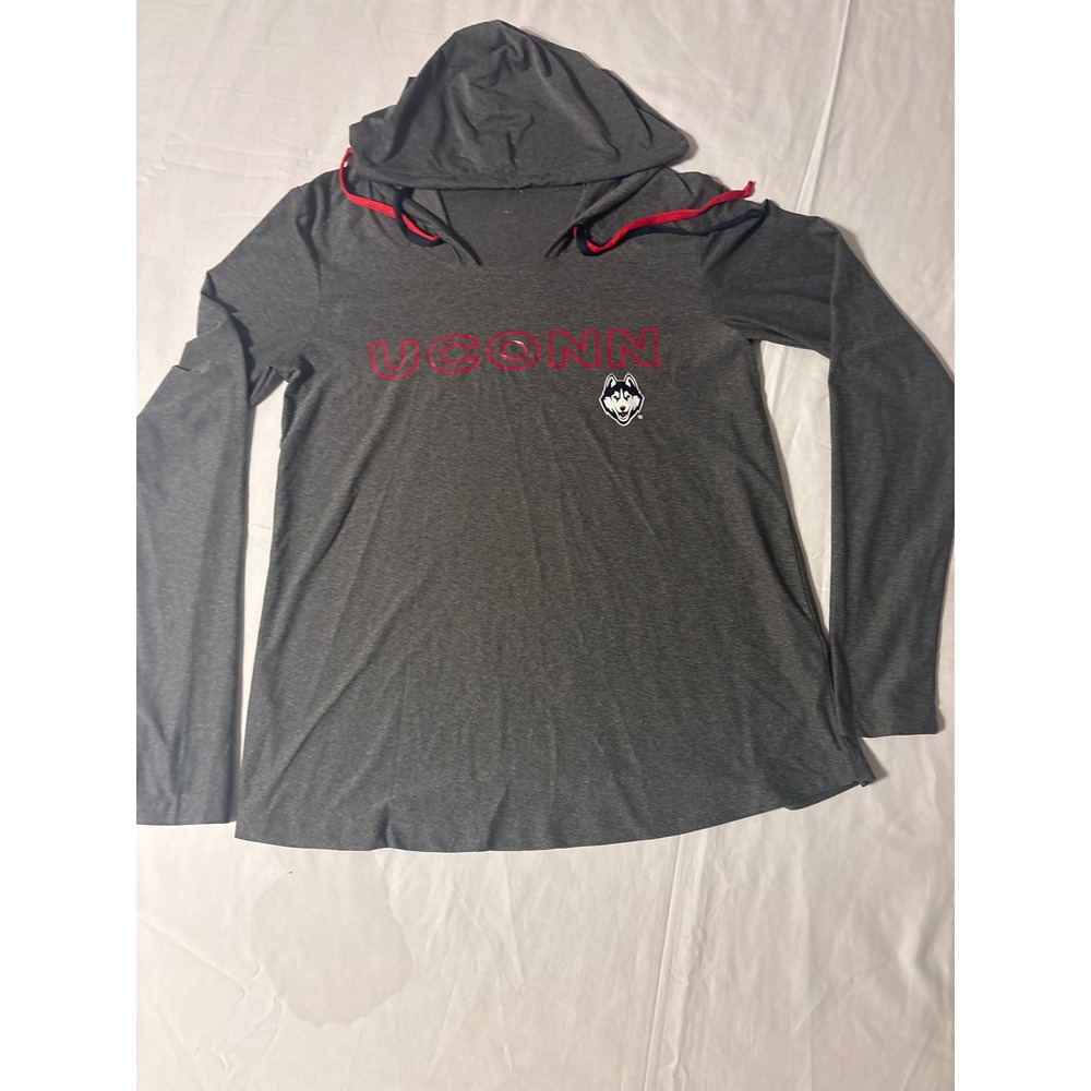 UConn Huskies Hooded Tee Womens  Grey  Long Sleeve Graphic Sport